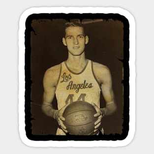 Jerry West - Vintage Design Of Basketball Sticker